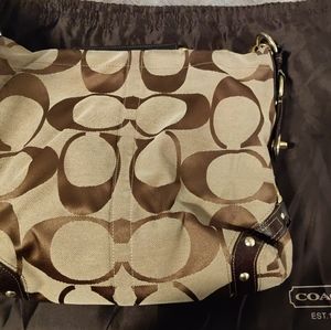 Coach Brown and Tan Tote Bag